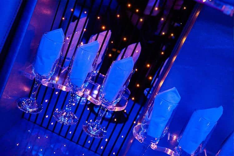 inside of limo blue lights coventry limos