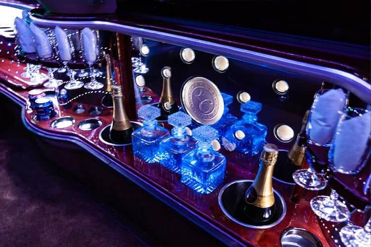 inside of limo drinks coventry limos